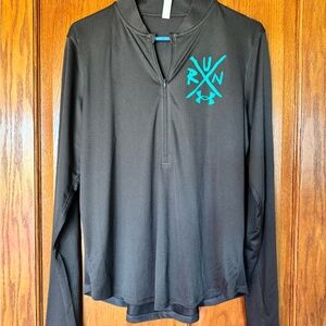 Under Armour Dark Grey Long Sleeve 1/4 zip Running Shirt Size XL EUC